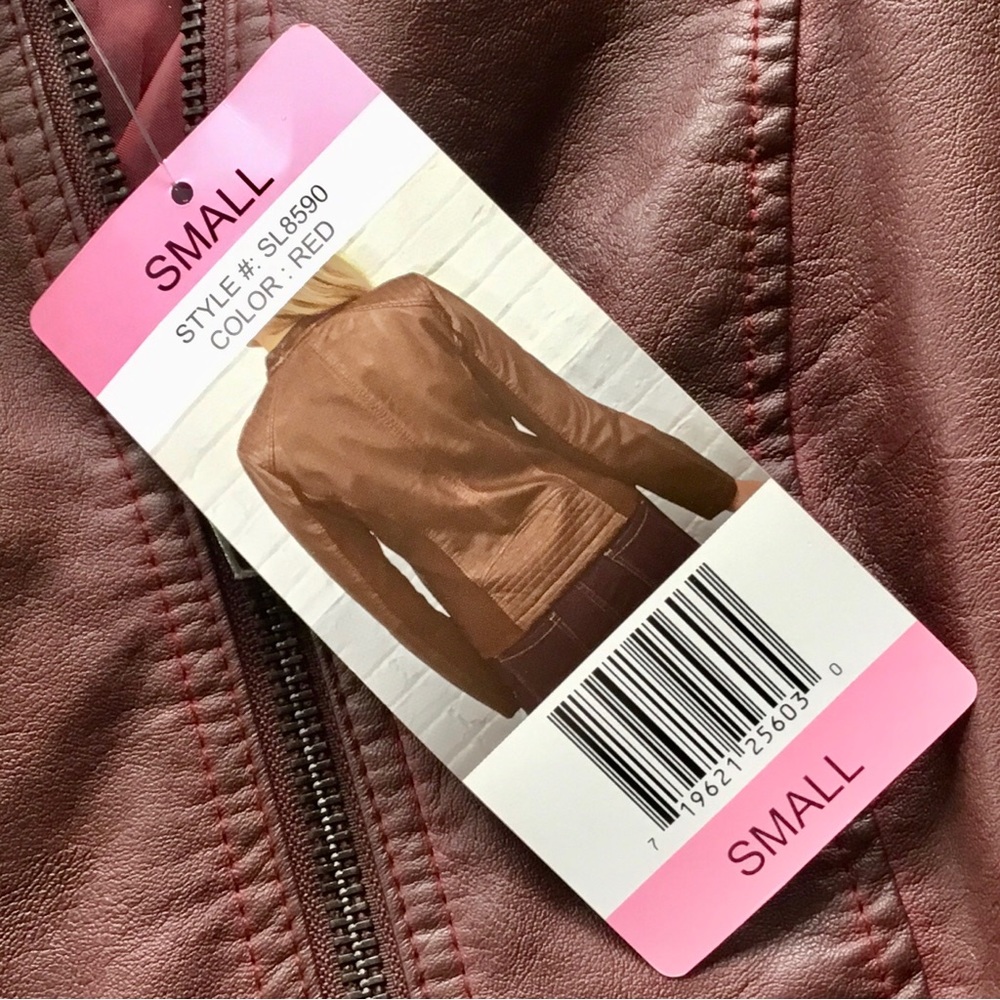 ‼️SALE‼️ NWT Sebby Collection Faux Leather Moto Jacket - Picture 6 of 15